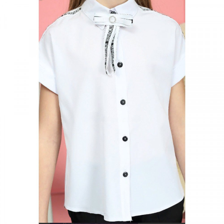 Блузка для девочки (MULTIBREND) длинный рукав цвет белый арт.282275 размерный ряд 34/134-42/158