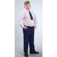 Брюки для мальчика (S&S) Б-01 классический силуэт размер 36/128-42/146 цвет темно-синий 3 полнота