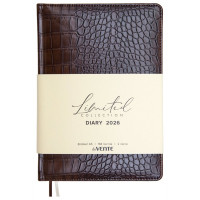 Ежедневник А5 2026 к/з deVENTE "Belcanto" коричневый, крем.бумага, 168л, 2 ляссе арт.2232660