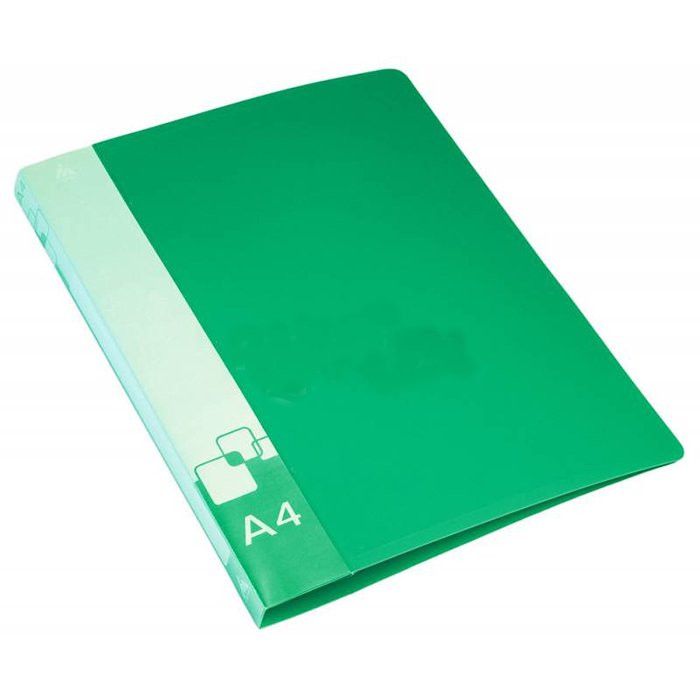 Папка скоросшиватель пружинный А4 16мм пластик 0,7мм зеленая, с карманом (Бюрократ) арт.PZ07PGREEN