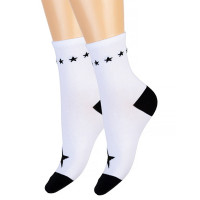 Носки детские арт.С1749 размер 18-24 хлопок 75% полиамид 21% эластан 4% цвет белый для девочки (Красная ветка)