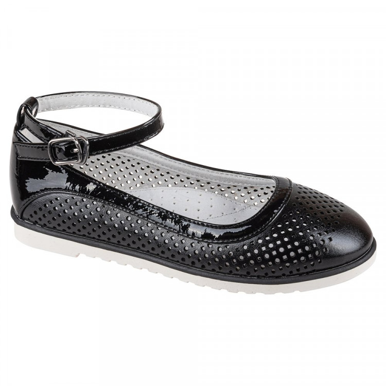 Туфли для девочки (Mursu) черные верх-искусственная кожа подкладка-натуральная кожа  артикул 217043