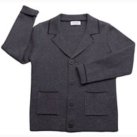 Кардиган для мальчика (Malini) арт.2610 размерный ряд 32/128-40/158 цвет серо-черный