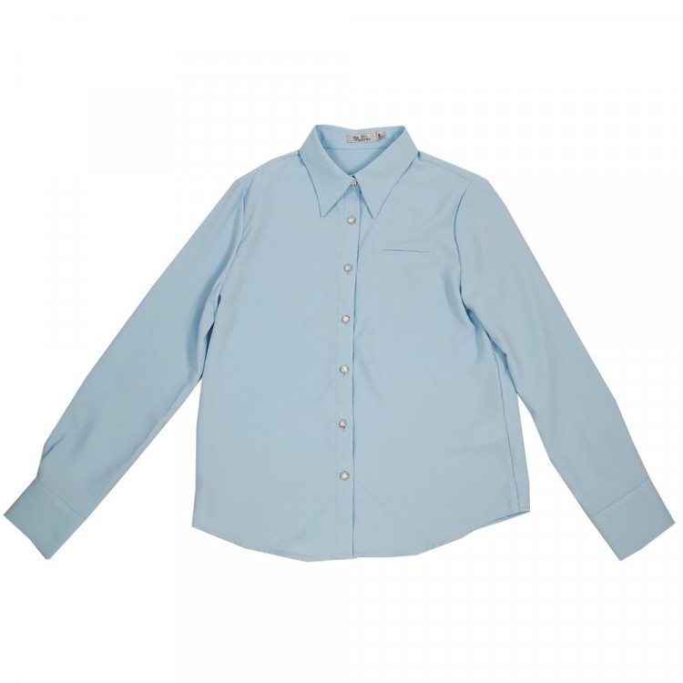 Блузка для девочки (Делорас) длинный рукав цвет светло-голубой арт.C63447 размерный ряд 34/134-46/170
