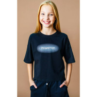 Футболка для девочки арт.Deloras 22619 размерный ряд 34/134- 44/164 цвет черный