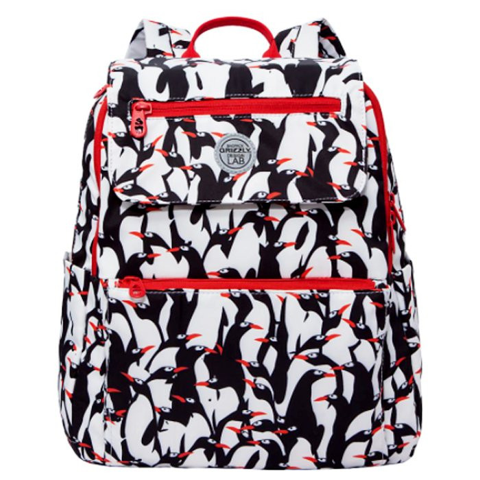 Рюкзак для девочки (GRIZZLY) арт RD-148-2/1 пингвин 33х39х14 см