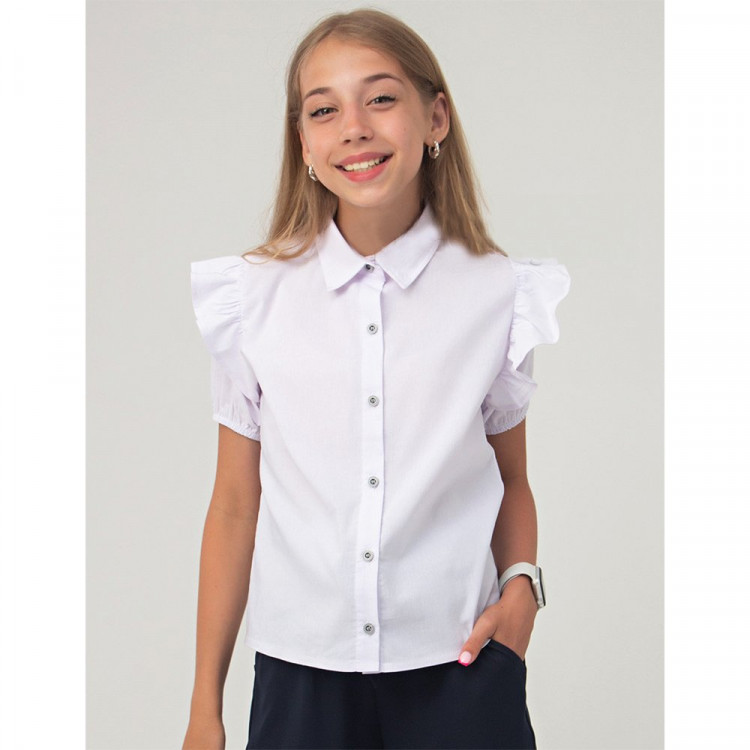 Блузка для девочки (LLF) короткий рукав цвет белый арт.3563 размерный ряд 30/116-34/134