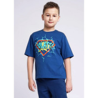 Футболка для мальчика арт.CLE 835785/52кд_п размер 34/134-42/158 цвет джинсовый