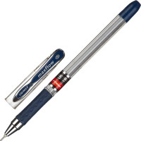 Ручка шариковая прозрачный корпус (Unimax) Max Flow резиновый упор, синий, 0,7мм, игла, масло арт.722480 (Ст.)