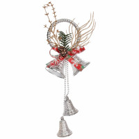 Украшение декор.подвеска пластик "Колокольчики. Сказочный звон" 30см цв.серебро арт.196-0687