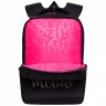 Рюкзак для девочек школьный (Grizzly) арт.RG-366-4/1 черный 26х39х17 см