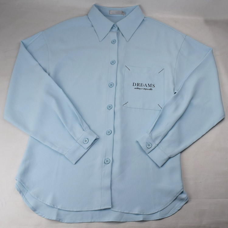 Блузка для девочки (Делорас) длинный рукав цвет голубой  арт.63790С размерный ряд 36/140-48/176