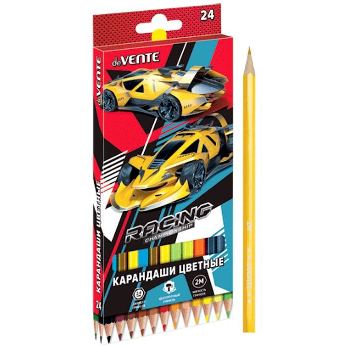 Набор карандашей цветных (deVENTE) Racing 24 цветов 2М 2,8мм арт.5024005