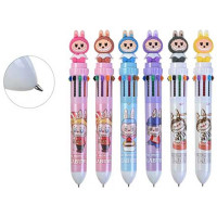 Ручка многоцветная 10-цветная (Mazari) Зубастик 0,7мм ассорти арт.117-4