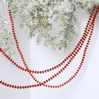 Украшение декоративное "Бусы" 200см "Жемчуг" d-6,8мм цв.красный арт.556-343