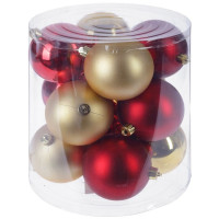 Набор шаров 08см 12шт/наб. "Менуэт" цв.красный/золото арт.722955