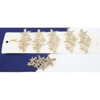 Зажим для волос Звезды золото 6,5см арт. F-07