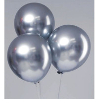 Шар воздушный 05шт/наб. 30см "Хром" серебро арт.4986589