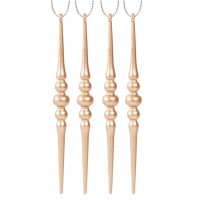 Украшение декор.подвеска "Сосулька" 11,9см 04шт/наб. цв.шампанского арт.94875