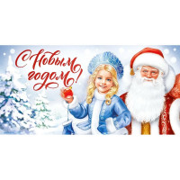 Конверт для денег "Сновым годом! Дед Мороз и Снегурочка" арт.4199000