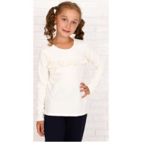 Джемпер для девочки трикотажный (Ликру) длинный рукав цвет экрю арт.0235 КЛЕО размерный ряд 32/128-42/164