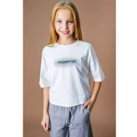 Футболка для девочки арт.Deloras 22619 размерный ряд 34/134- 44/164 цвет молочный