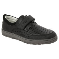 Полуботинки для мальчика (Kenka) черные верх-искусственная кожа подкладка-натуральная кожа размерный ряд 32-37 артикул BSB_358-27_black