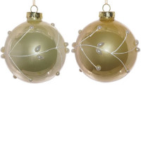 Шар стекло без упаковки /1шт/ 08см цв.кремовый арт.723038