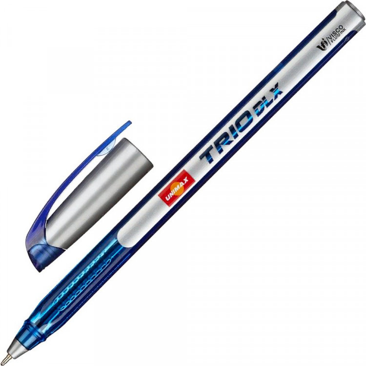 Ручка шариковая не прозрачный корпус (Unimax) TRIO DLX синий, 0,5мм, игла арт.966897 (Ст.)