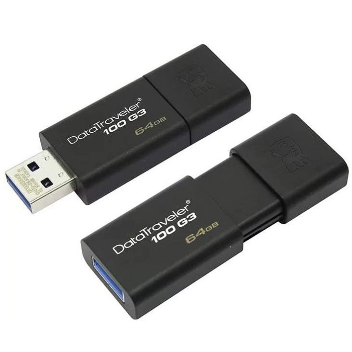 Флеш диск 64GB USB 3.0  Kingston DataTraveler 100 G3 черный