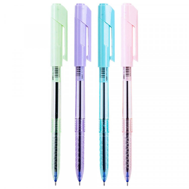 Ручка шариковая Deli Arrow, прозрачный корпус, синяя 0,7мм арт.EQ03036-1 (Ст.12)