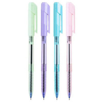 Ручка шариковая Deli Arrow, прозрачный корпус, синяя 0,7мм арт.EQ03036-1 (Ст.12)