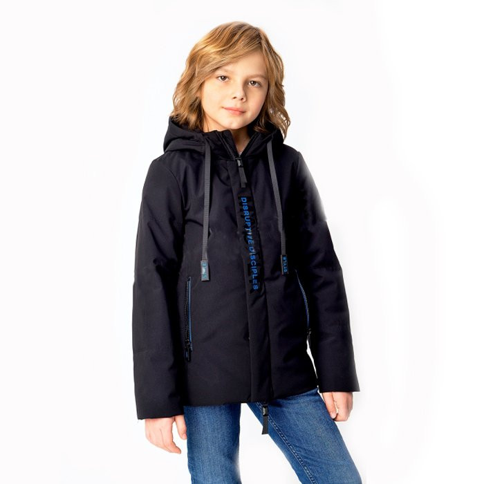 Куртка  для мальчика (BIKO&KANA) арт.3156 размерный ряд 34/134-44/164 цвет черный
