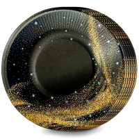 Тарелки бумажные 06шт/наб. D-18см "Черное с золотом" арт.3.0000866