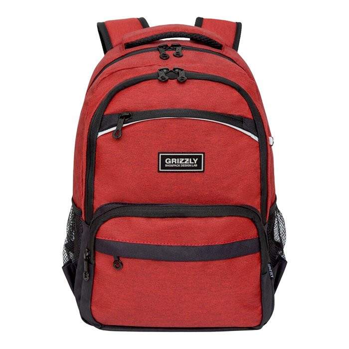 Рюкзак для мальчика (Grizzly) арт.RB-054-6 красный 28х39х19 см