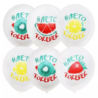 Шар воздушный 25шт/наб. 30см "Лето Forever" пастель арт.6058555