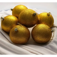 Шар пластик 15см "Посыпка из блёсток" цв.золото арт.РШ150П01/Пзол.