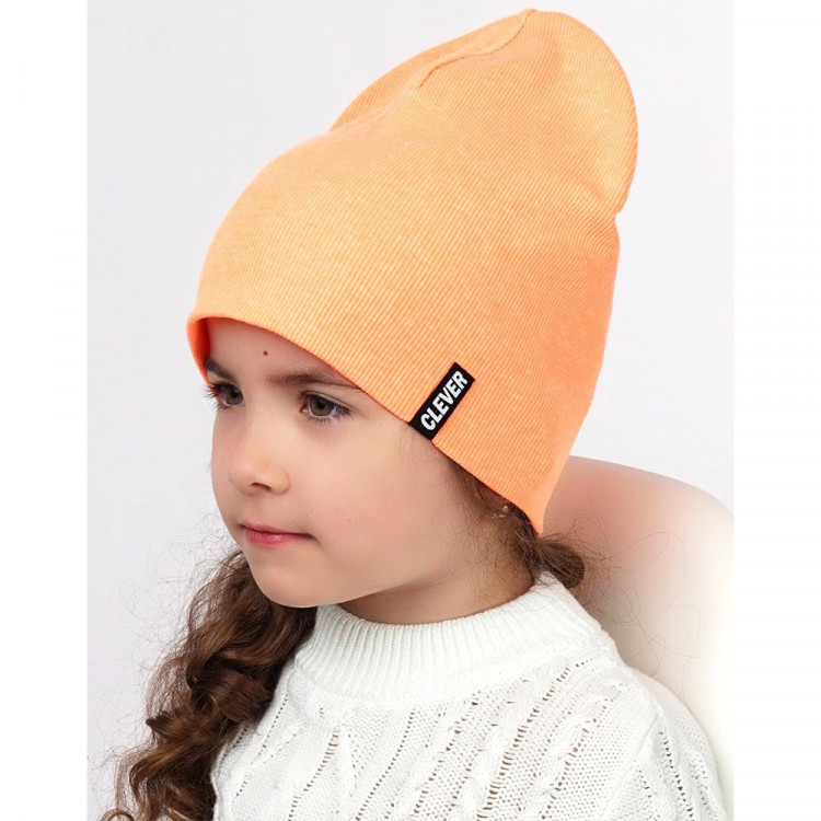 Шапка демисезонная для девочки (CLEVER) арт.425709ш размер 54-56 цвет в оранжевый