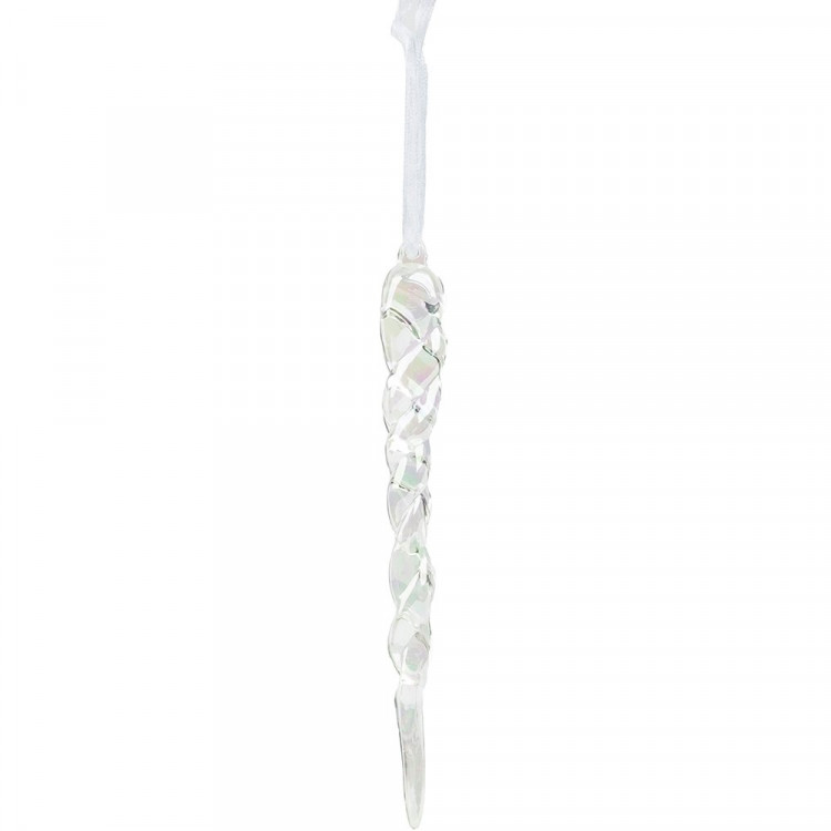 Украшение декор.подвеска "Сосулька морозная" 12,5см акрил прозрачный арт.89128