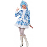 Костюм взрослый Снегурочка узорная короткая (кафтан,юбка,кокошник) арт.1138-1-44, 1138-1-46