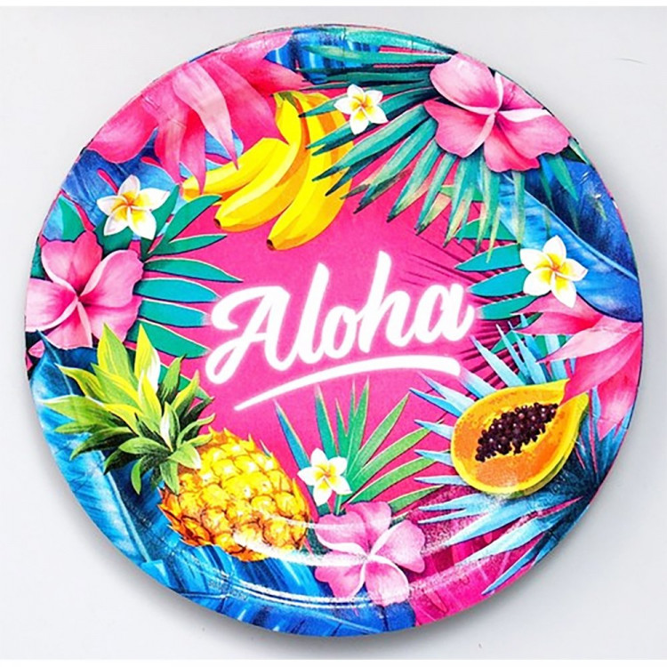 Тарелка бумажная "Aloha" 6шт/наб D-18см арт.7665080