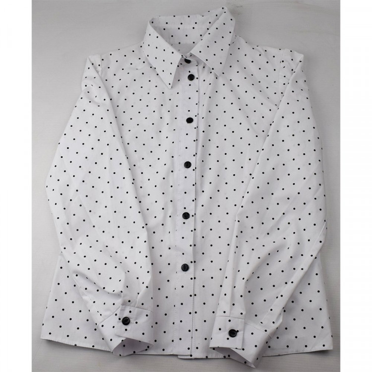 Блузка для девочки (Топтышка) длинный рукав цвет белый арт.5271 размерный ряд 34/134-42/158