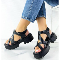 Босоножки для девочки (Nalisha) черный верх-искусственная кожа подкладка-искусственная кожа размерный ряд 36-41 арт.apb-605-1