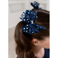Бант для волос синий Есма 10см