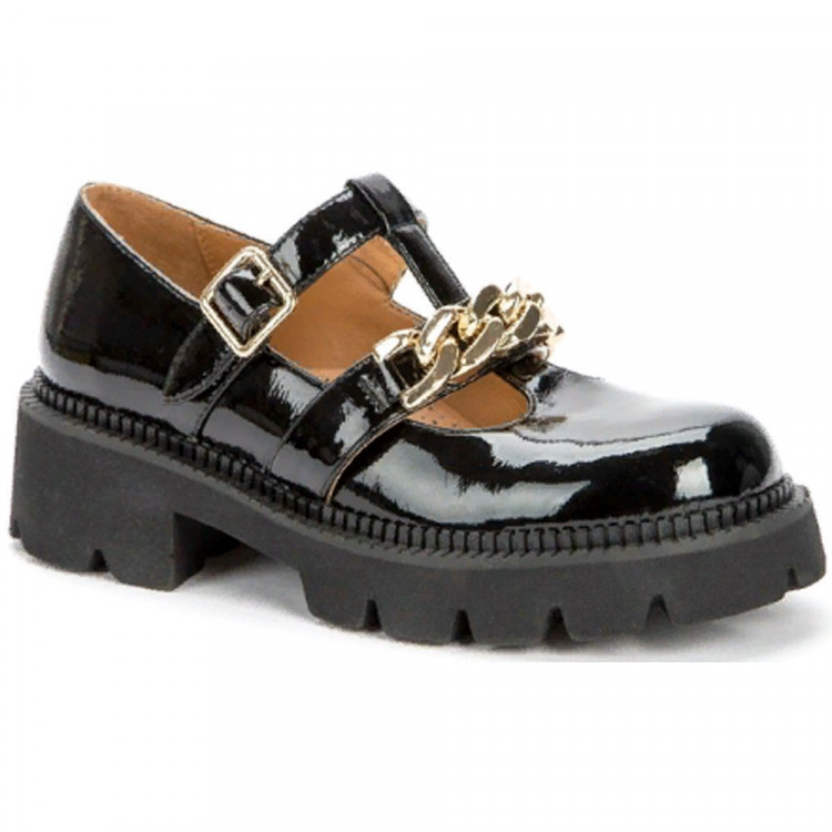 Туфли для девочки (BETSY) черные верх-искусственная кожа лак подкладка-натуральная кожа размерный ряд 34-37 арт.928301/03-01