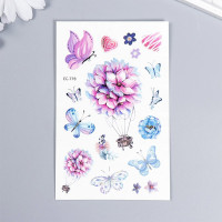 Татуировка на тело "Цветы,бабочки" 12*7,5см арт.4339472