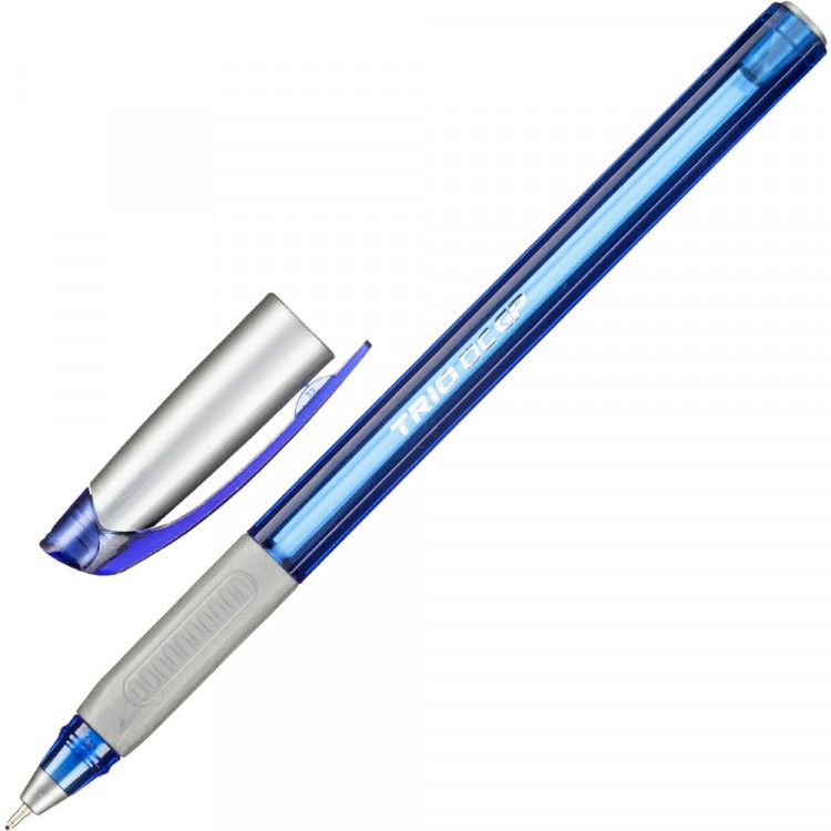 Ручка шариковый прозрачнвый корпус  (Unimax) rio DC GP tinted резиновый упор,  синий, 0,7мм, игла, масло арт.803495 (Ст.)
