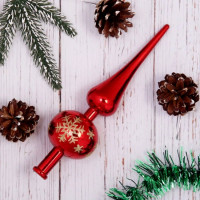 Наконечник 23см "Верхушка" красный/золото арт.201-1048