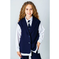 Жилет для девочки (Делорас) арт.63774VC размер 34/134-44/164 цвет синий