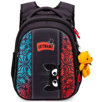 Рюкзак для девочек школьный (SkyName) + брелок мишка +  сумка для обуви 30х16х37см арт.R1-036-M